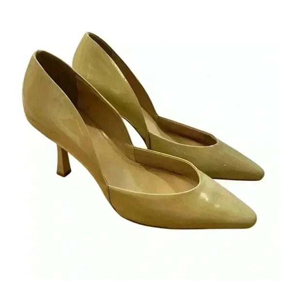 Vince Camuto Karala Beige Leather Mid Heel Pointed Toe Pump Choose 9.5M - Picture 3 of 9